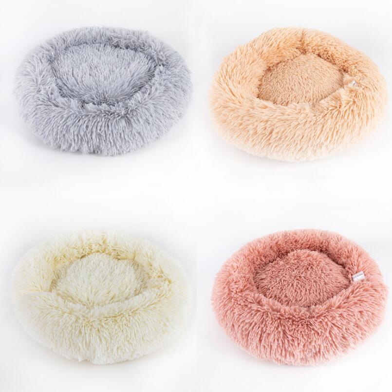 Calming Cat Bed – Round Plush Fluffy Nest for Kittens